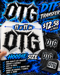 OTG DTF Heat Transfer – 11" × 11" Hoodie Size