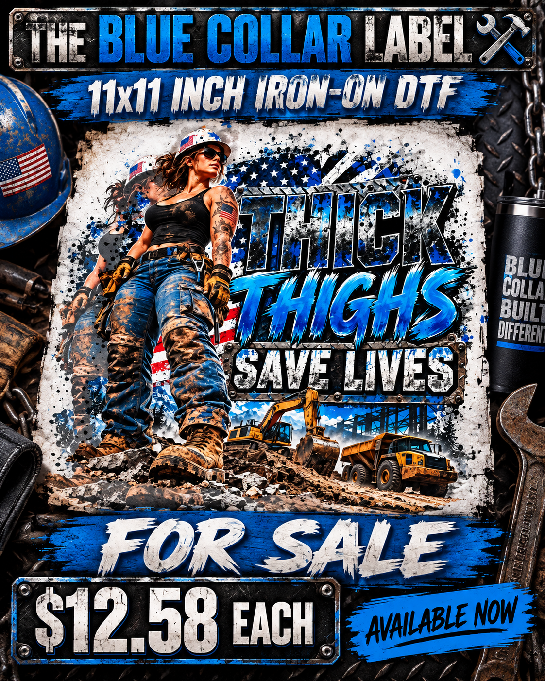 Thick Thighs Save Lives – 11x11 Iron-On DTF Transfer