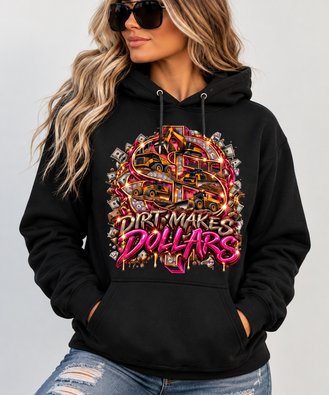 Dirt Makes Dollars – Women’s Blue Collar Hoodie