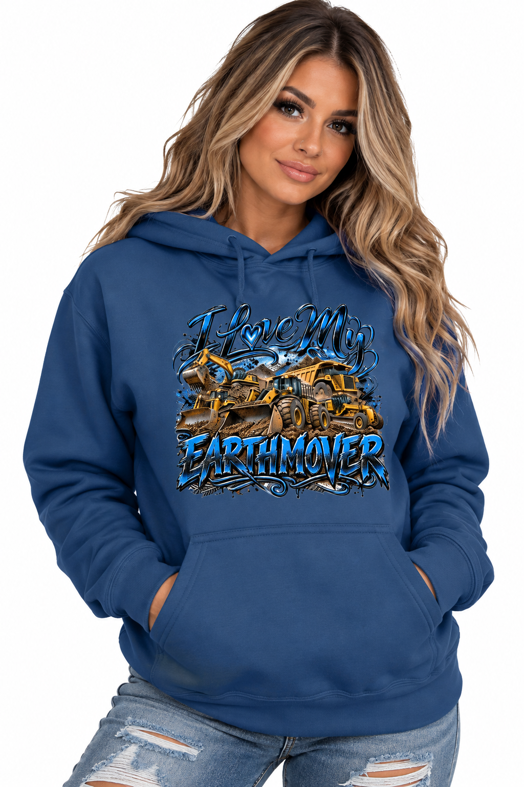 I Love My Earthmover – Heavy Equipment Graphic Hoodie