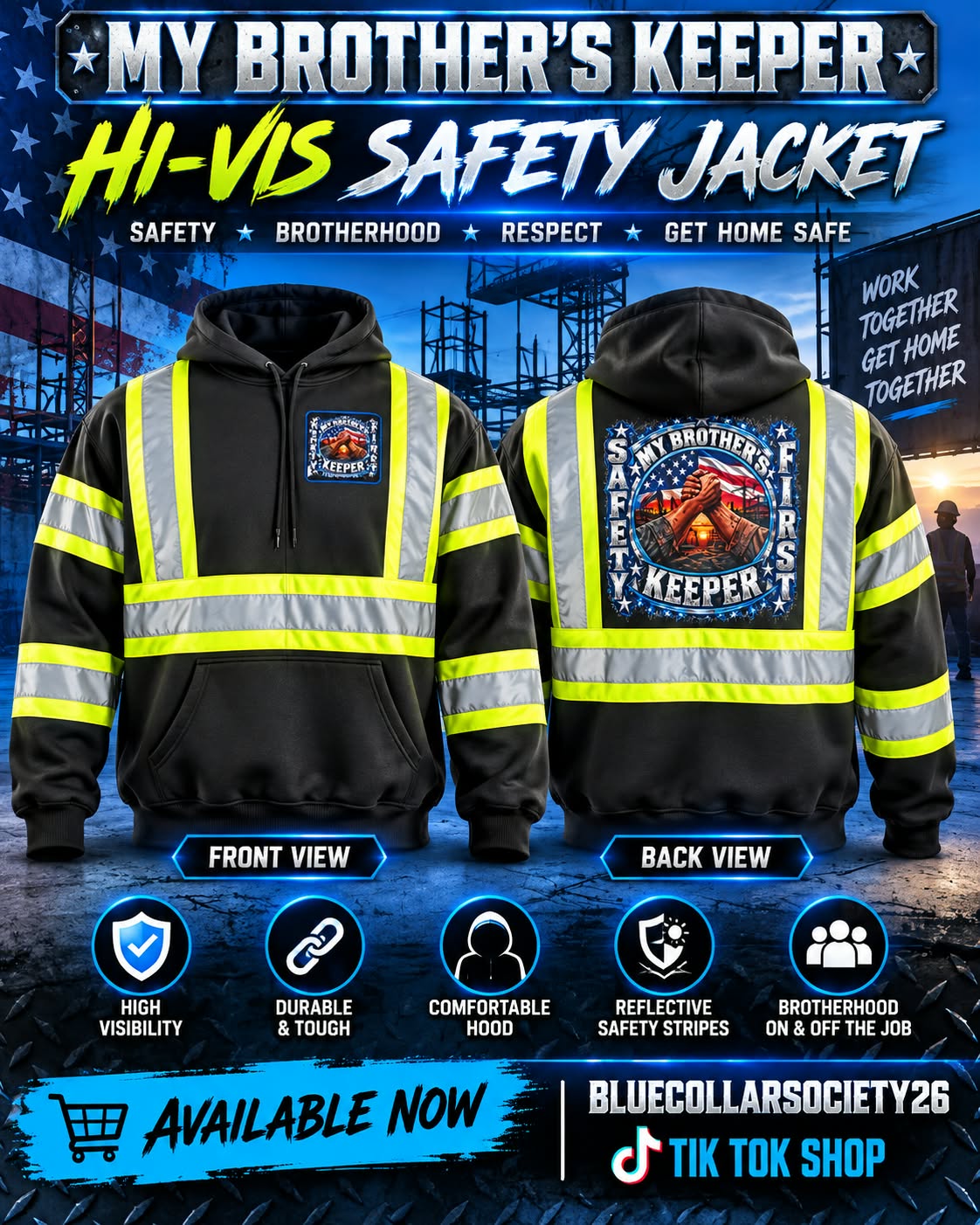 My Brother’s Keeper Hi-Vis Safety Hoodie