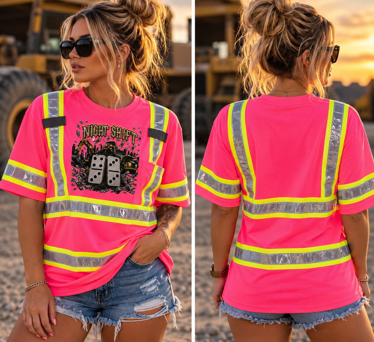 Night Shift Hi-Vis Work Tee 💗
