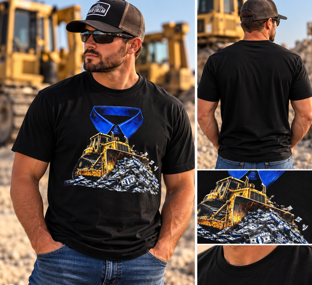 Blue Collar Dozer Money Mover Tee