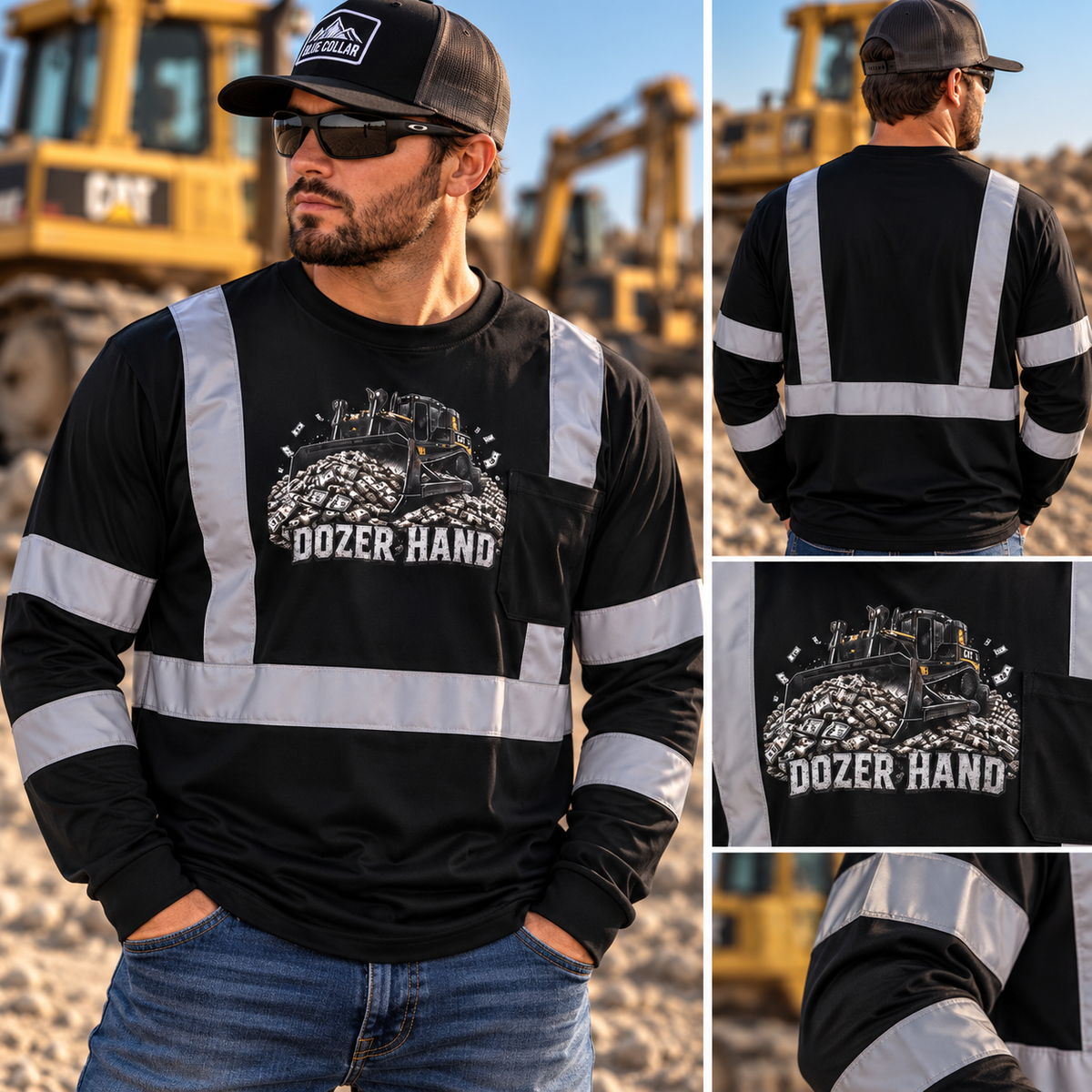 Dozer Hand Hi-Vis Long Sleeve Work Shirt