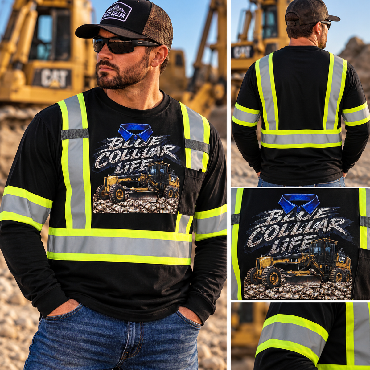 Blue Collar Life Hi-Vis Long Sleeve Work Shirt