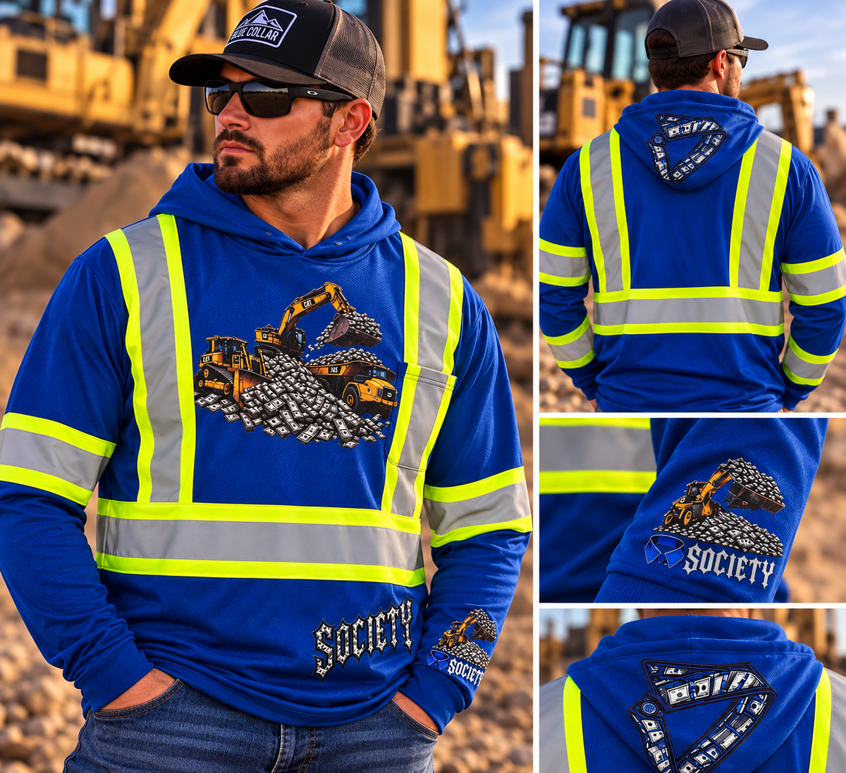 Blue Collar Society Hi-Vis Hooded Work Shirt