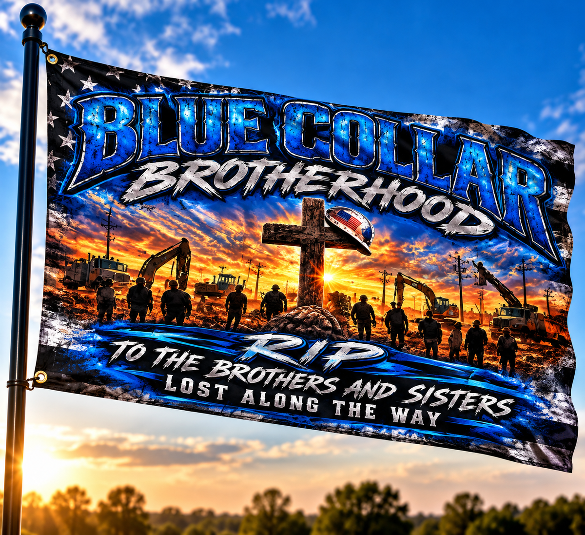 Blue Collar Brotherhood Memorial Flag