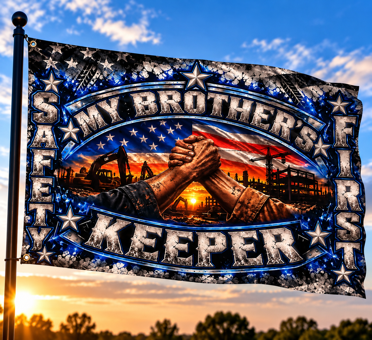 My Brother’s Keeper – Blue Collar Safety First Flag