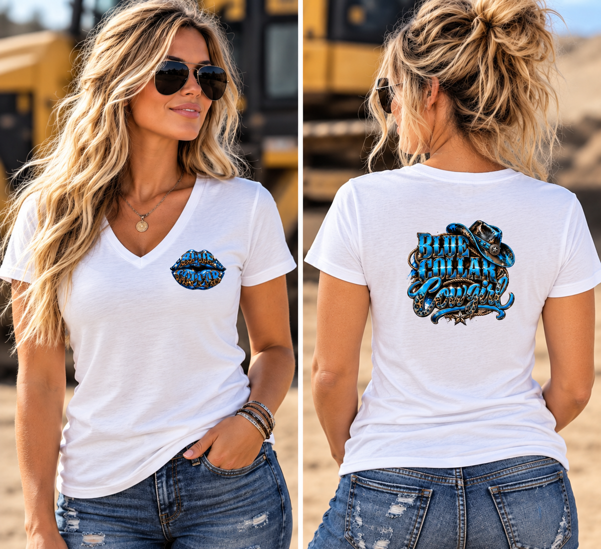 Blue Collar Cowgirl V-Neck Tee