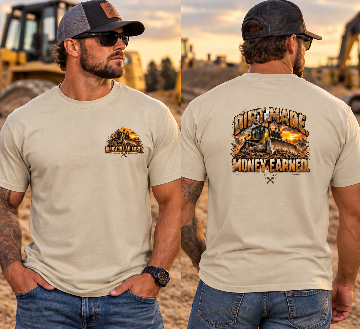 Dirt Made. Money Earned. Blue Collar Graphic Tee