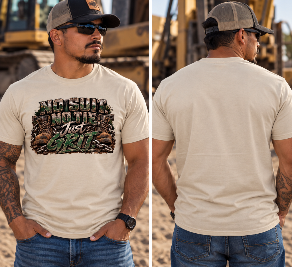 No Suit. No Tie. Just Grit. – Men’s Blue Collar Graphic Tee