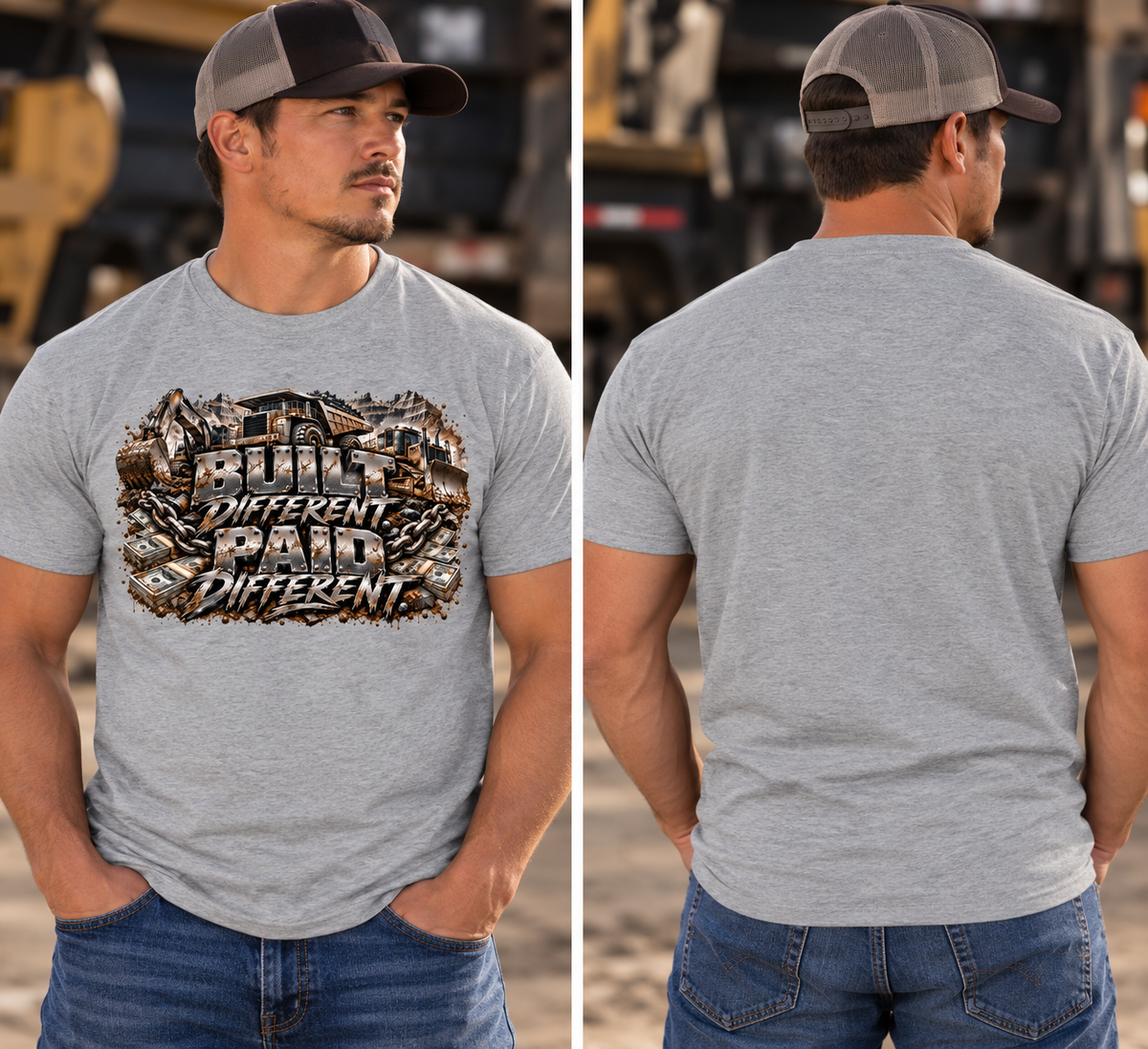 Built Different. Paid Different. – Men’s Blue Collar Graphic Tee