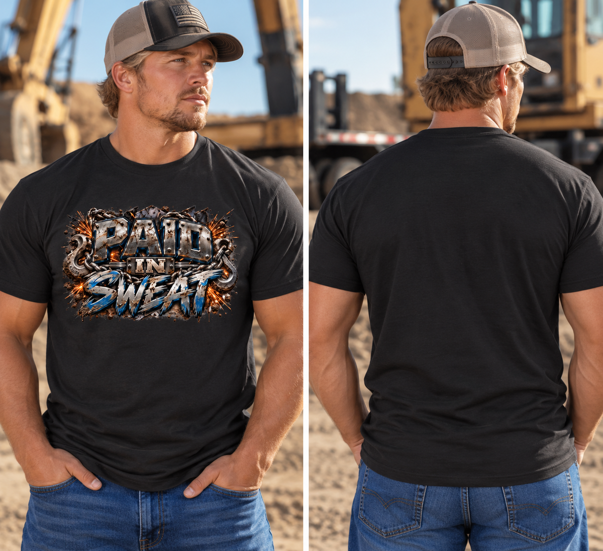 Paid in Sweat – Blue Collar Graphic T-Shirt  Hard work isn’t just what you do. It’s who you are.