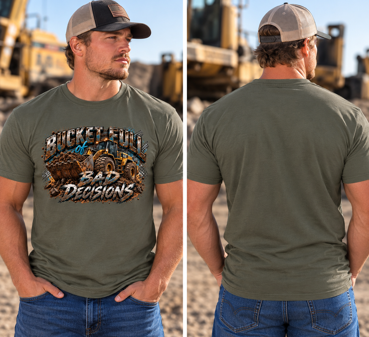 Bucket Full of Bad Decisions – Blue Collar Graphic Tee