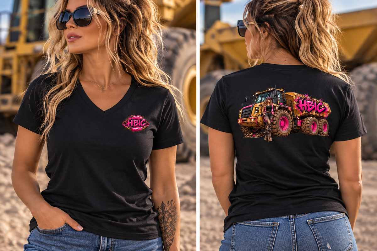 HBIC – Boss Lady Haul Truck Women’s V-Neck Tee
