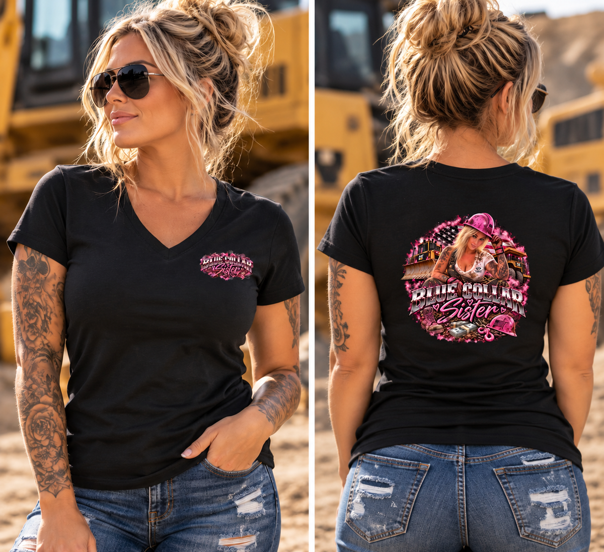 Blue Collar Sister – Women’s V-Neck Tee
