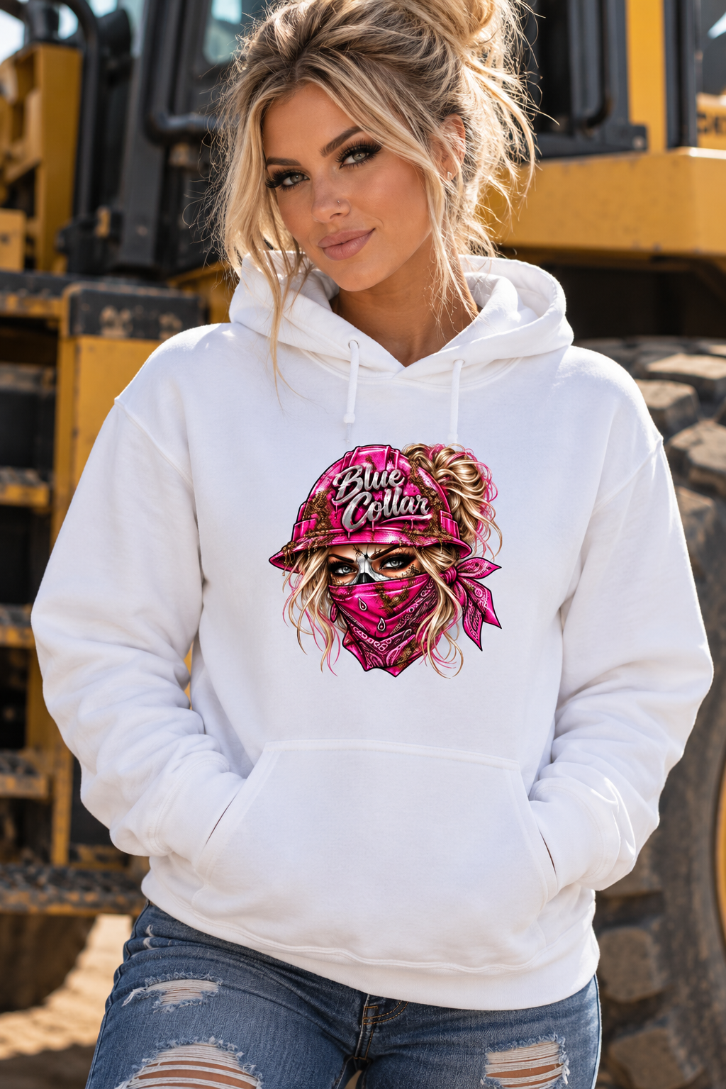 Blue Collar Rebel – Women’s Pink Hard Hat Hoodie