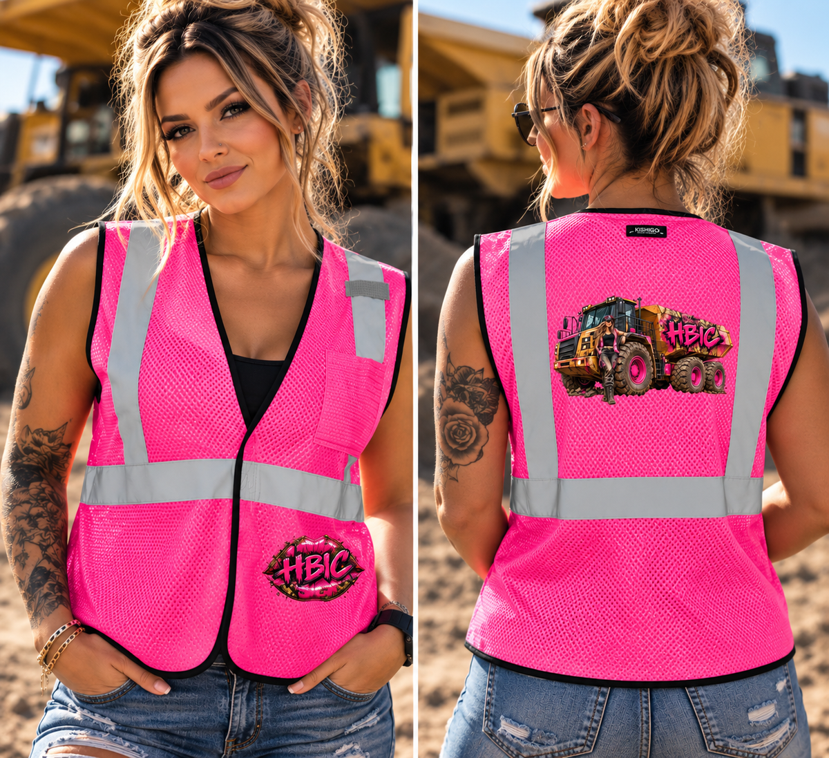 Blue Collar Label – Women’s HBIC Pink Hi-Vis Safety Vest