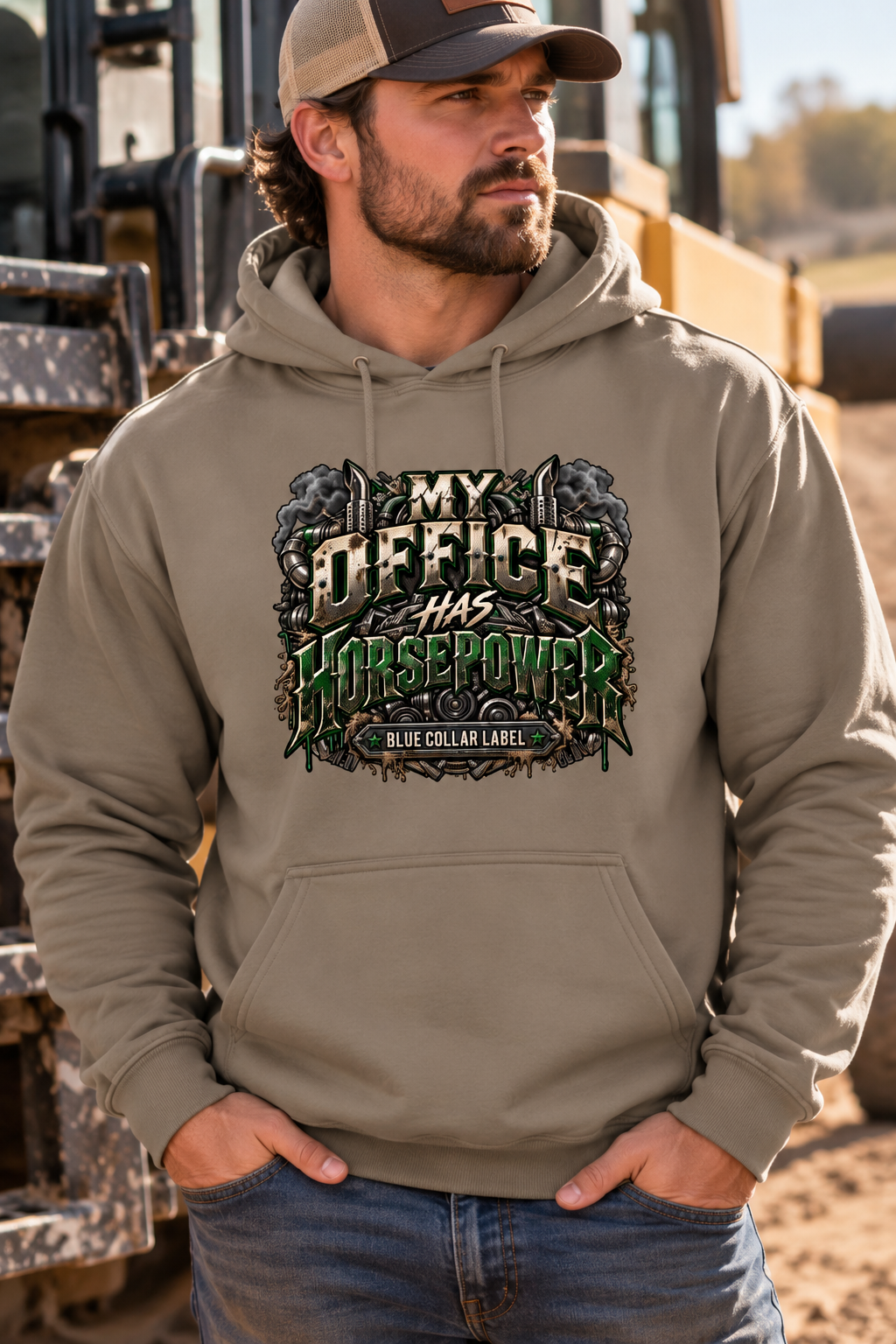 My Office Has Horsepower Hoodie – Blue Collar Label