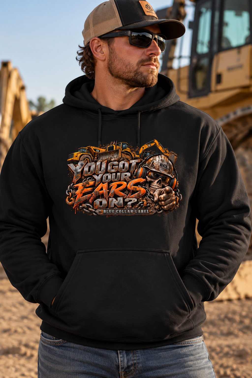 You Got Your Ears On? – Men’s Blue Collar Hoodie