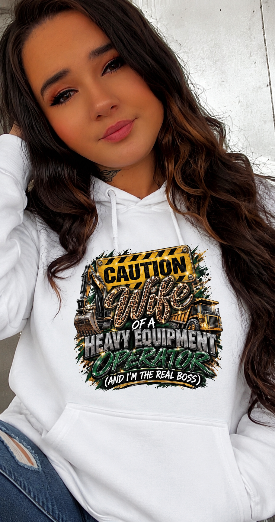 Caution: Wife of a Heavy Equipment Operator – Women’s Hoodie