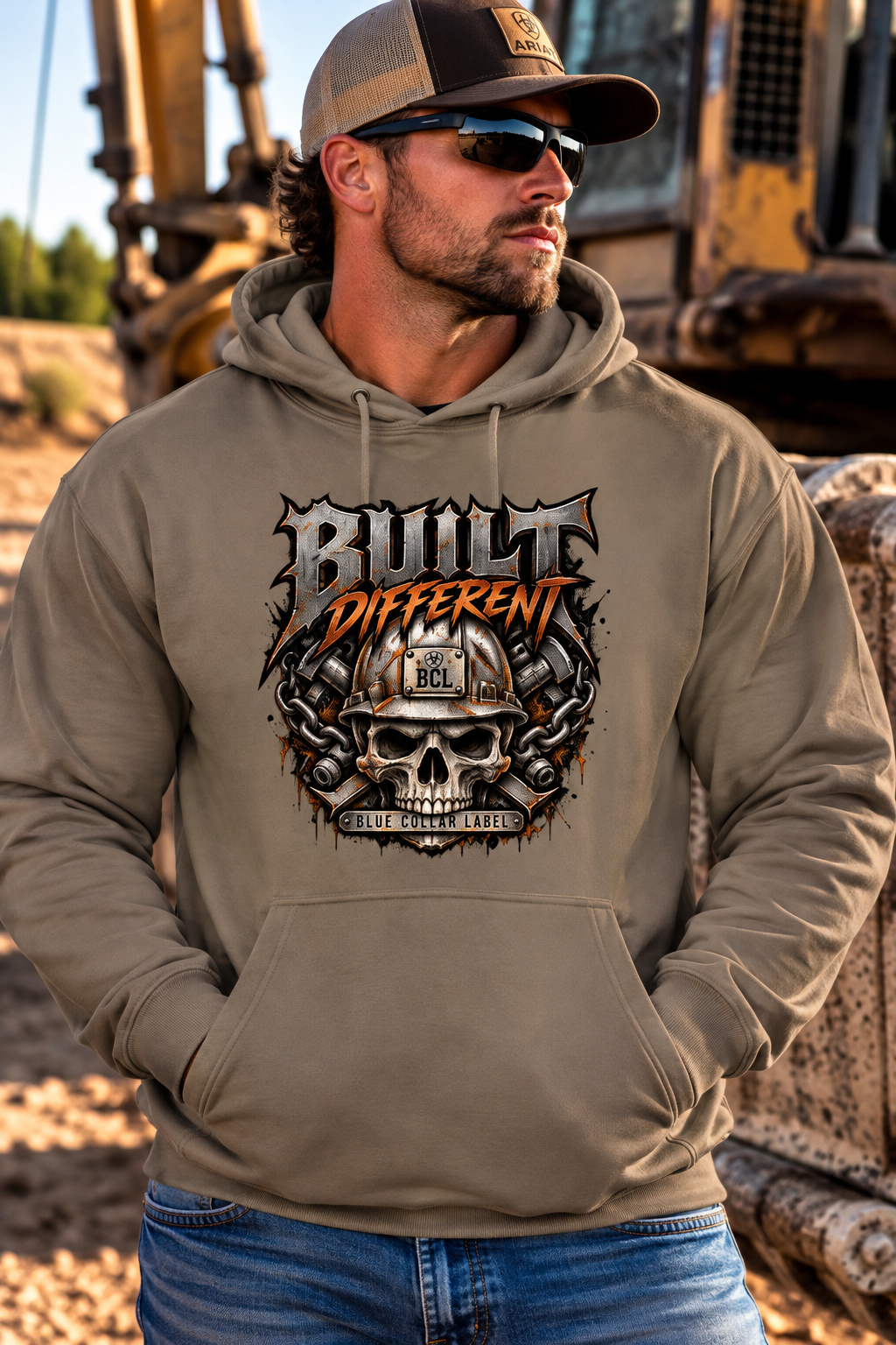 Built Different – Men’s Blue Collar Hoodie