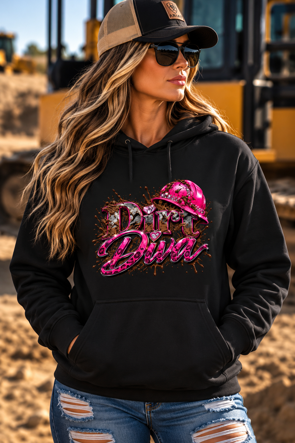 Dirt Diva – Women’s Blue Collar Hoodie 💗👑  A Little Dirt. A Lot of Diva!