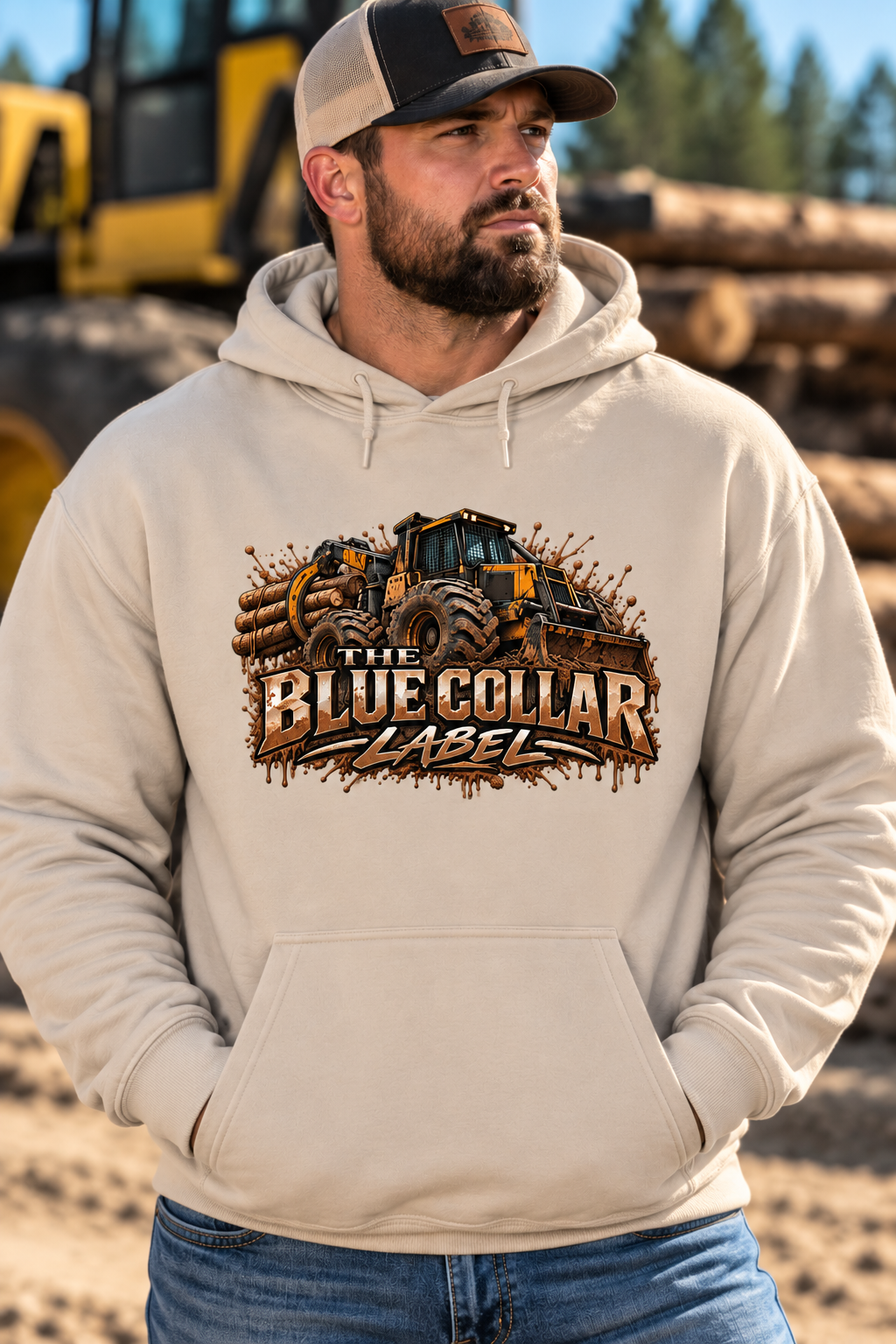 Blue Collar Label Logging & Heavy Equipment Hoodie – Men’s Construction Workwear