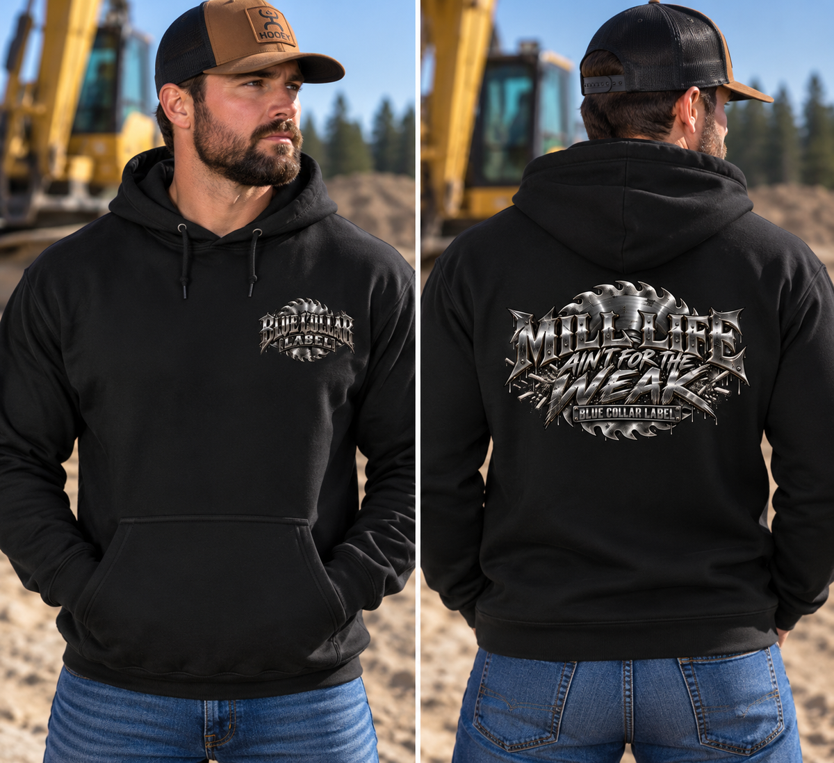 Mill Life Ain’t for the Weak Men’s Graphic Hoodie | Blue Collar Label