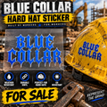 Blue Collar Hard Hat Sticker – Blue Lettering