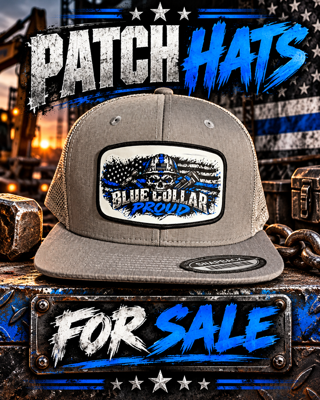 Blue Collar Proud Patch Hat